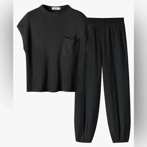 Two piece sweater set. Large. Black - Picture 2 of 6